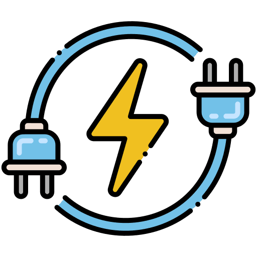 Electrical service icon showing power plug and lightning bolt representing residential electrician services