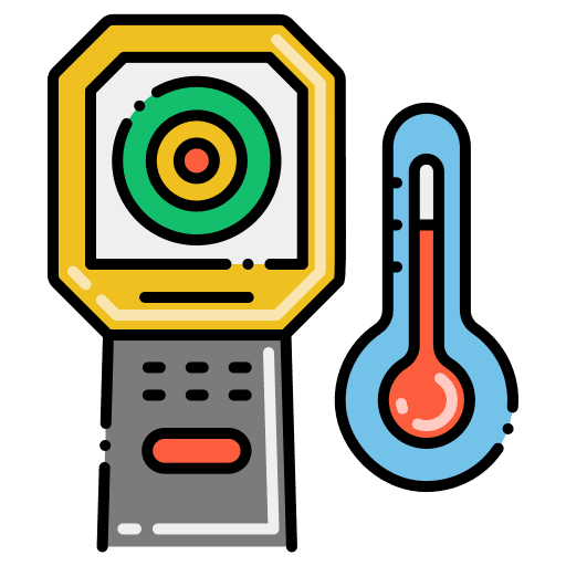 Thermal imaging and temperature detection icon representing leak detection and electrical diagnostics