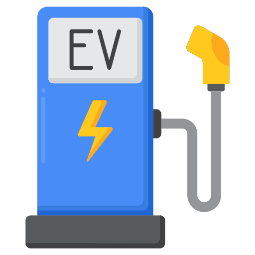 Electric vehicle charging station icon symbolizing residential EV charger installation services