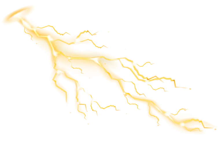 Stylized yellow lightning bolt on a black background, symbolizing electrical power and services.